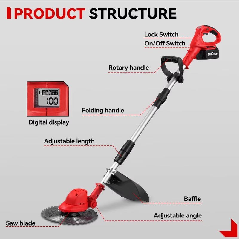 ONEVAN 3-in-1 Cordless Lawn Mower, With 2 x 3.0Ah Batteries,
