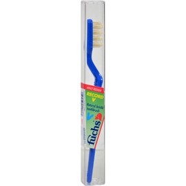 Fuchs Brushes Record V Natural Bristle Toothbrush, Adult, Medium