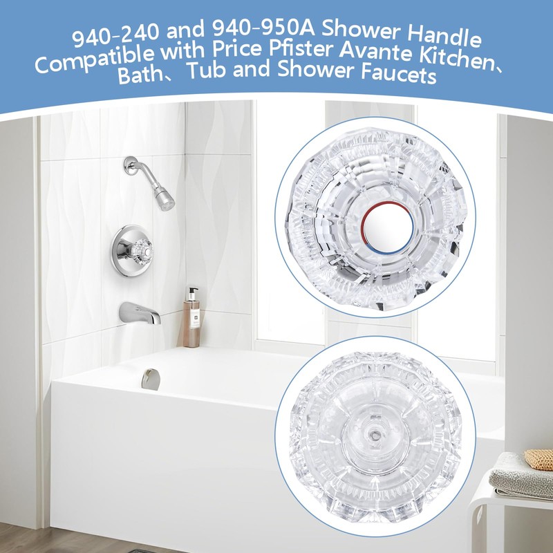 ZephyrJazz Shower Faucet Handle Replacement for 940-240 and 940-950A, Shower
