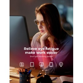 DIUWEU Blue Light Blocking Glasses,Blue Light Glasses,Gaming Glasses,Anti Glare Fatigue,TR Material,Suitable for Screens,Computers,TVs,Games,Mobile Phones (Transparent Frame)