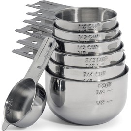 Hudson Essentials Stainless Steel Measuring Cups Set - Stackable Set with Spout