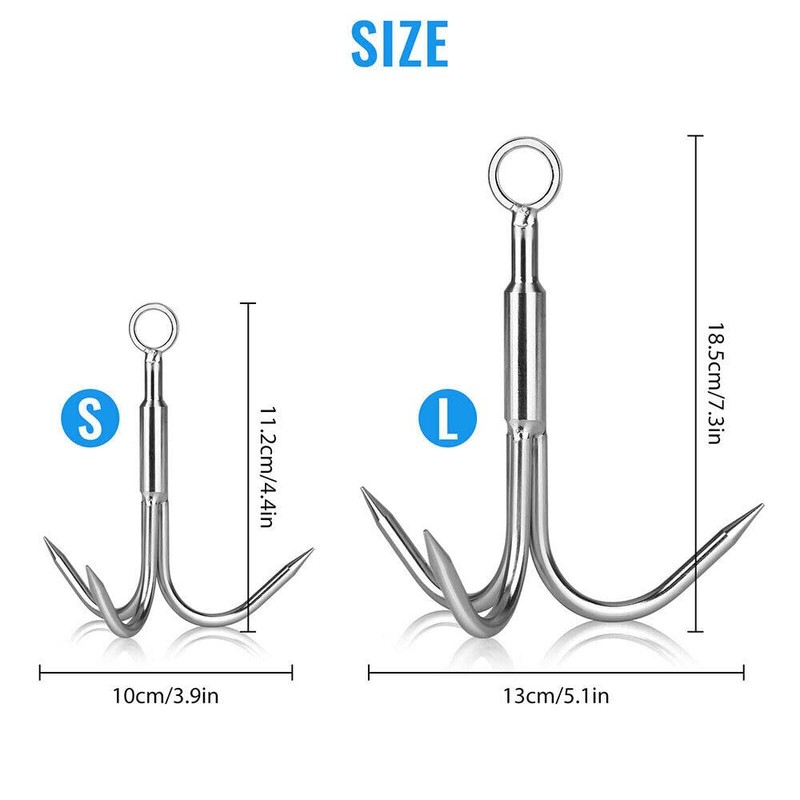 1pc Grappling Hook 3 Claw Climbing Hook Stainless Steel Grapnel