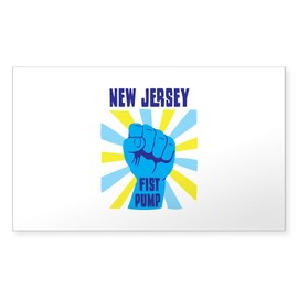 CafePress New Jersey FIST Pump Sticker Rectangle Bumper Sticker Car Decal