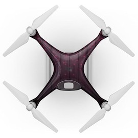 DesignSkinz - Compatible with Drone DJI Phantom 4 Pro - Skin Decal Protective Scratch Resistant Vinyl Wrap - Falling Micro Hearts Over Burgundy Planks of Wood