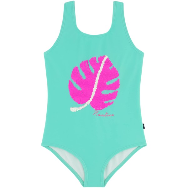 Nautica Girls' One-Piece Swimsuit with UPF 50+ Sun Protection, Quick