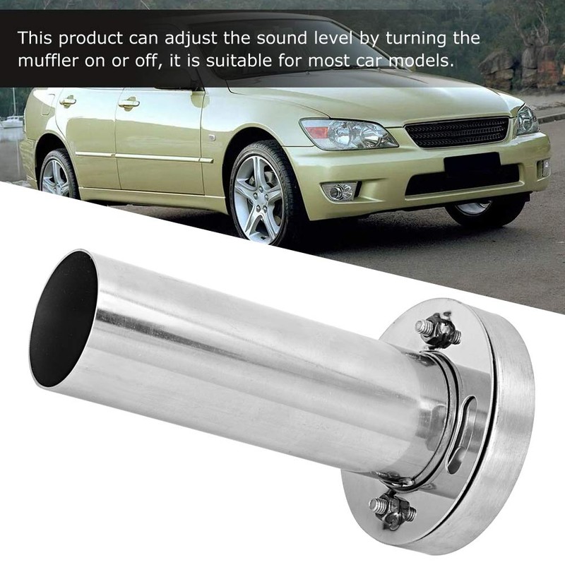 Aramox Car Exhaust Silencer, Adjustable Removable Stainless Steel Round Head
