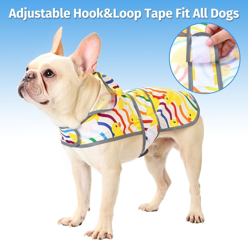 Dog Raincoat Hooded,Waterproof Rain Coat for Dogs with Adjustable Belly