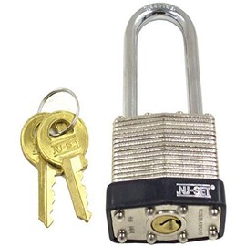 NU-SET Lock |1 1/2-Inch Laminated Steel Keyed Alike Padlock | Laminated Padlock Keyed to Master Lock | Home Improvement & Door Hardware (Grey)
