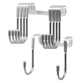 HLIWS Glass Door Hooks, Pack of 5, 2 cm Hooks, Shower Screen, Clothes Hooks, Door No Drilling, for Kitchen, Bathroom, Hallway and Bedroom (S-shaped)