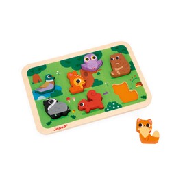 Janod Forest Chunky Puzzle - 7 Pieces - Ages 18 months - 3 Years - J07123