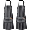 ViEinkaufen 2 Pack Kitchen Aprons with Pockets for Men Women,