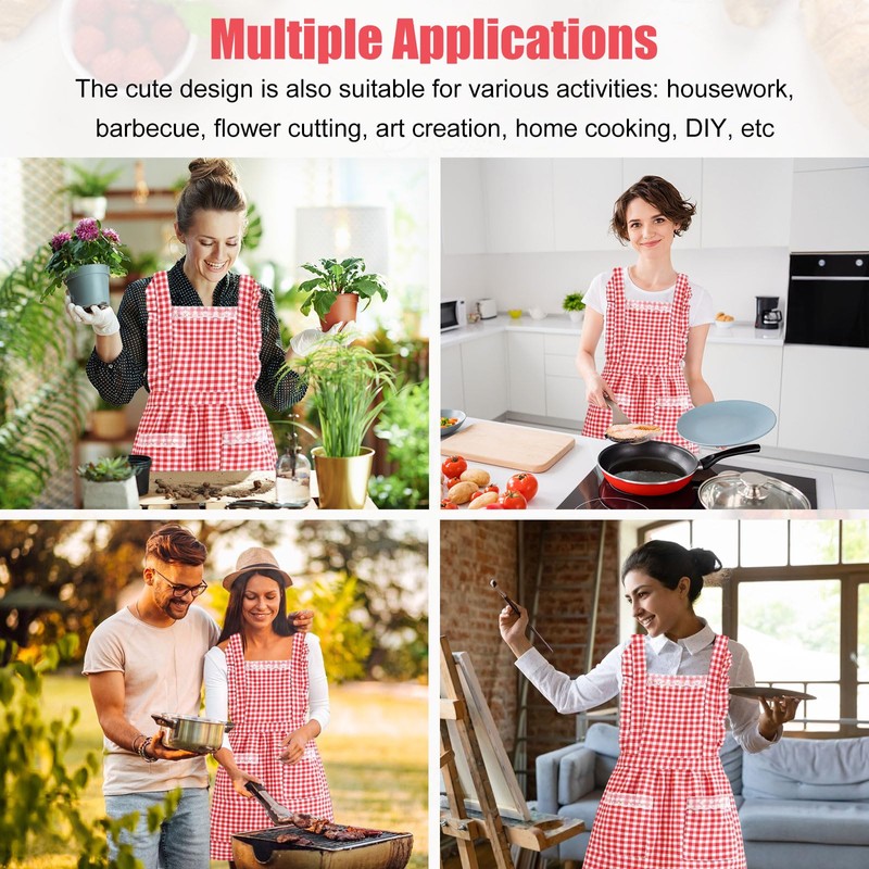 YGKYMVW Kitchen Apron, Cotton Apron Floral Pattern Apron with 2