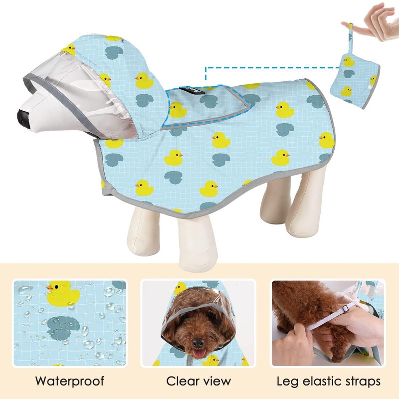 SlowTon Dog Raincoat for Large Medium Small Dogs - Adjustable