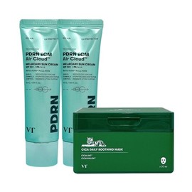 VT PDRN Sun Cream VT Air Cloud Mela Care 50ml 2pcs + Cica Daily Soothing Mask / VT PDRN 선크림 브이티 에어 클라우드 멜라 케어 50ml 2개+시카 데일리 수딩 마스크