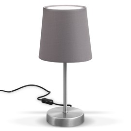 LED Table Lamp I Fabric Lamp Matte Nickel I E14 I Table Lamp I Bedside Lamp with Switch I IP20
