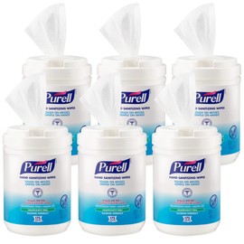 PURELL Hand Sanitizing Wipes Alcohol Formula, Fragrance Free, 175 Count Hand Sanitizing Wipes Canisters (Pack of 6) - 9031-06