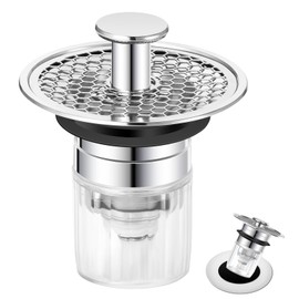 Blendura Sink Plug (32-42 mm), Drain Plug Sink with Hair Strainer, Pop Up Drain Strainer, Floor Drain Filter Made of Stainless Steel, Drain Plug with Strainer Removable for Bathroom and Kitchen