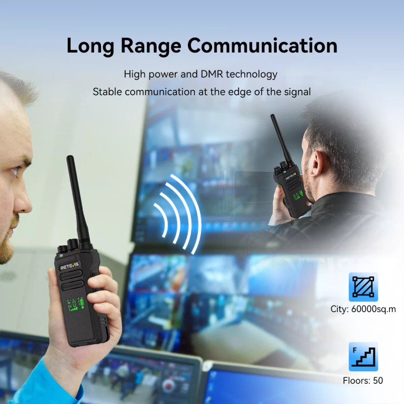 Retevis NR30D DMR IP67 AES256 ARC4 Noise Cancelling UHF Two