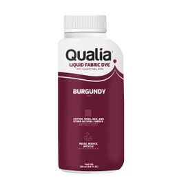 Qualia All Purpose Liquid Fabric Dye, Easy to Use Dye for Natural Fabrics: Cotton, Wool, Silk, Wood, & Linen, Ultra Concentrated Colors, Burgundy