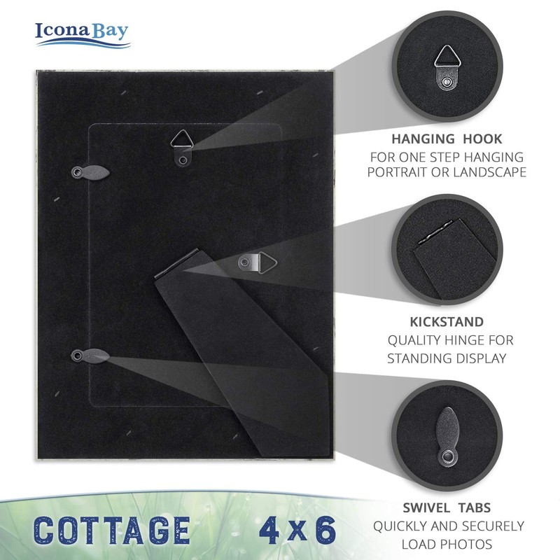 Icona Bay 4x6 (10x15 cm) Picture Frames (Farmhouse White, 6