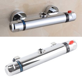 Garosa Thermostatic Faucet Wall Mounted Thermostatic Shower Valve Constant Temperature Hot Cold Water Mixer Valve for Bathroom RV Clawfoot Tub(Nozzle up)