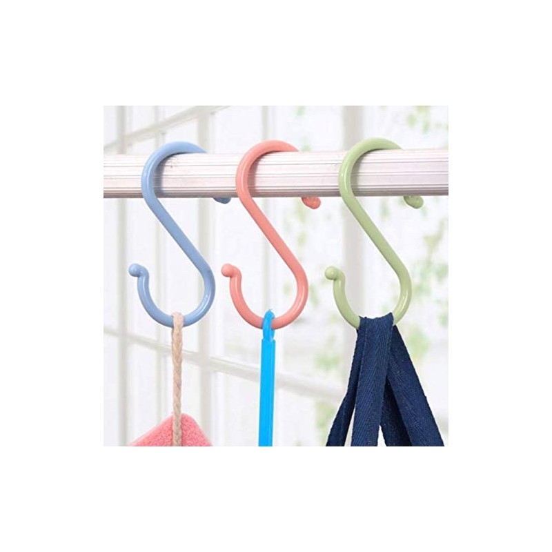 Dusenly 12pcs Colofrul S Shaped Hooks Plastic Hanging Hooks Hangers
