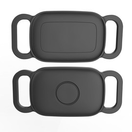 [2 Pack] Dog Collar Holder for Tile Pro 2024 Tracker, Waterproof Silicone case for Tile Life360 pro, Durable Flexible Scratch Resistant Cover Finder for pet cat Necklace Accessories(Black/Black)