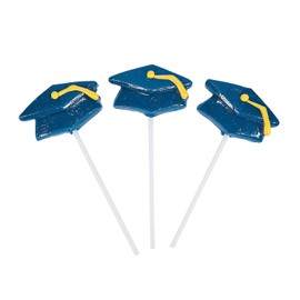 Blue Mortarboard Graduation Suckers - Candy & Suckers & Lollipops