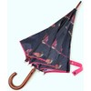 Joules Pheasant Pink & Navy Kensington Wooden Crook Handle Walking