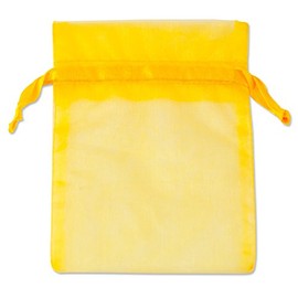 Organza Drawstring Pouches Gift Bags 4" x 5" (Package of 10) Yellow