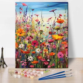 TISHIRON DIY Paint by Numbers for Adults Flowers, Adult Paint by Number Kits Wildflower, Oil Painting by Numbers with Brushes Blooming Plant, Art Crafts for Home 16"x20"(Frameless)
