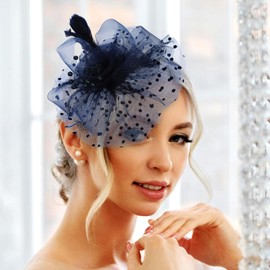 VALICLUD Fascinator Hat Tea Party Hat Mesh Bands Headwear Fascinator Headband Headwear Hair Accessories for Women and Girls