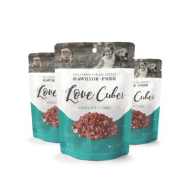 Love Cubes (4.2 oz) ( Pack of 3 ) Rawhide-Free cage-Free Chicken Cubes
