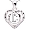 ALOV Jewelry Sterling Silver Initial Letter Alphabet Love Heart Cubic