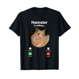 Hamster Is Calling Funny Meme Hamster Staring Gen Z Gifts T-Shirt