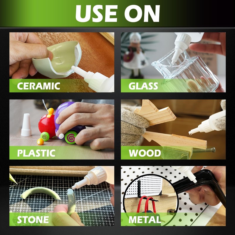 Medium Super Glue Liquid, All Purpose CA Glue with Anti-Clog