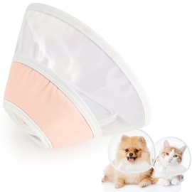 apettogo Elizabeth Color, Cats, Dogs, Soft, Lightweight, Neck Friendly, Waterproof, Prevents Licking, Scratches, Protects Wounds After Surgery, Soft (Light Pink, XS)