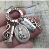 St. Cecilia, Patron Saint of Musicians, Singer Keychain, Clip or