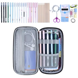 Chelory Large Pencil Case Big Capacity Pencil Cases Bag for Boys Girls Teen College School Students, High Storage Pen Pouch Holder for Stationery Office Organiser Supplies Makeup Bag Adults, Dark Blue