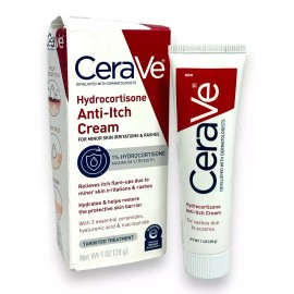 CeraVe Hydrocortisone Anti-Inch Cream For Minor Skin Irritations & Rashes 1oz.