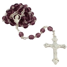 Multi-Faceted Glass Crystal Rosaries | Beautiful Catholic Prayer Beads | Includes Plastic Hard Case | Great Gift for First Holy Communion and Confirmation | Made in Italy, Glass, No Gemstone