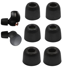 JNSA Replacement Memory Foam Ear Tips Noise Canceling Foam Ear Tip Compatible with Sony WF-1000XM4 / Linkbuds S Earbud Headphones, [Fit in Case],L/M/S 3 Size 3 Pairs ,Black (Foam4XM4B3P)