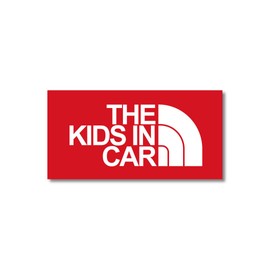Kids in Car Sticker, Matte Laminate, Waterproof, Light-Resistant, UV Cut, W 4.7 x H 2.4 inches (120 x 60 mm), Kids in Car, Cute, Simple, Stylish, Child on Board, Red (B-077)