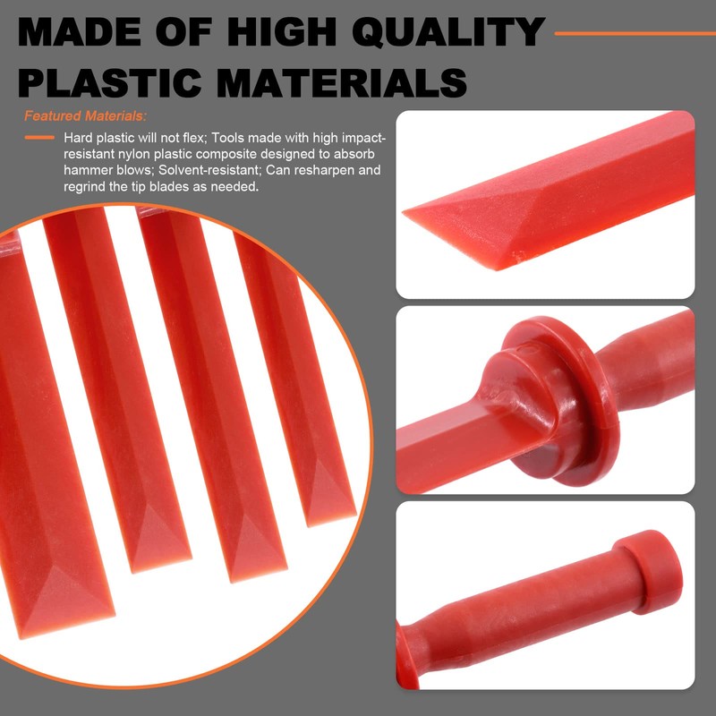 Tanstic 36Pcs Non-Marring Plastic Chisel Scraper, Plastic Razor Blade Scraper