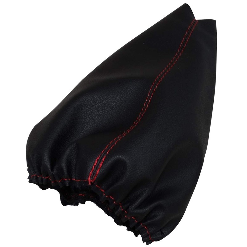 AERZETIX: Gear Stick Gaiter Faux Leather Black with Red Stitching