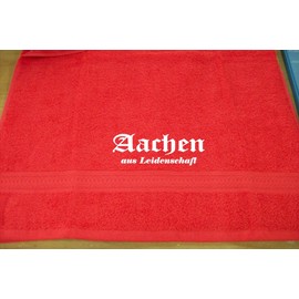 ShirtShop-Saar Aachen aus Leidenschaft; Städte Badetuch, rot