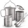 Lightweight Ti 5 Pieces Set Ti 750ml Pot 450ml and