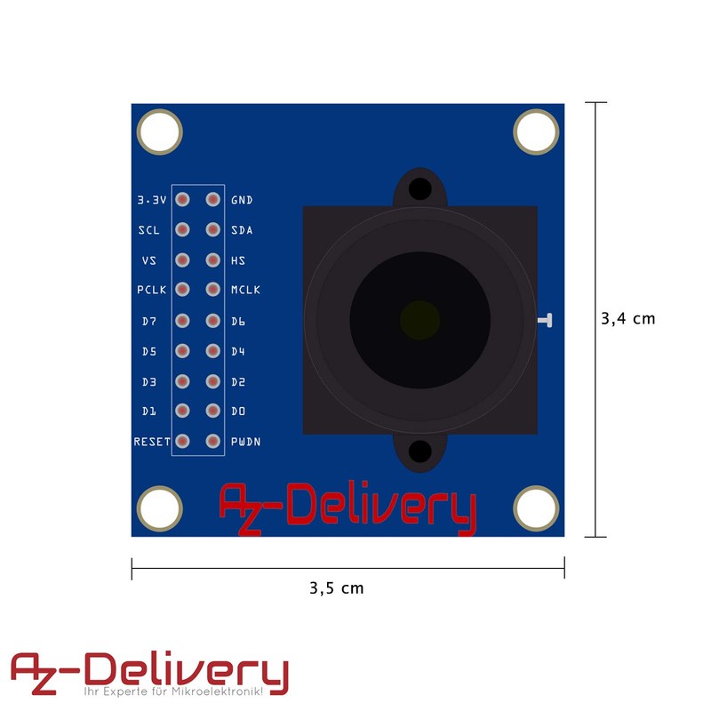 AZDelivery ⭐⭐⭐⭐⭐ Camera for Arduino OV7670 300KP VGA Camera