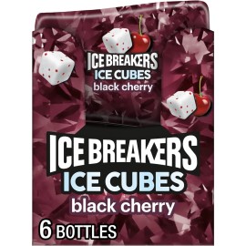 ICE BREAKERS ICE CUBES Black Cherry Sugar Free Chewing Gum 40 Count Pack of 6