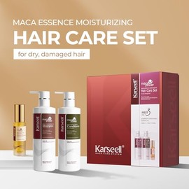 Karseell Colágeno Set para el cuidado del cabello, Champú y acondicionador de aceite capilar Tratamiento capilar para cabellos secos y dañados Todo tipo de cabellos 2 x 16.9fl.oz + 1.69fl.oz